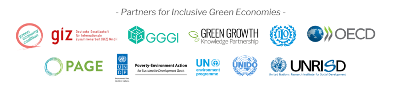 Partners for Inclusive Green Economies logo swarm May 2020