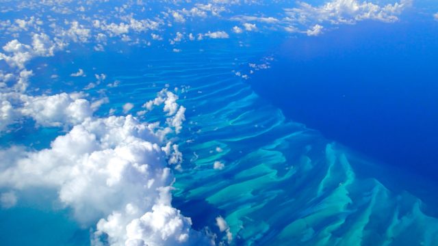 The blue waters of the Caribbean Sea