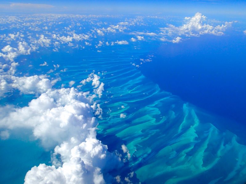 The blue waters of the Caribbean Sea